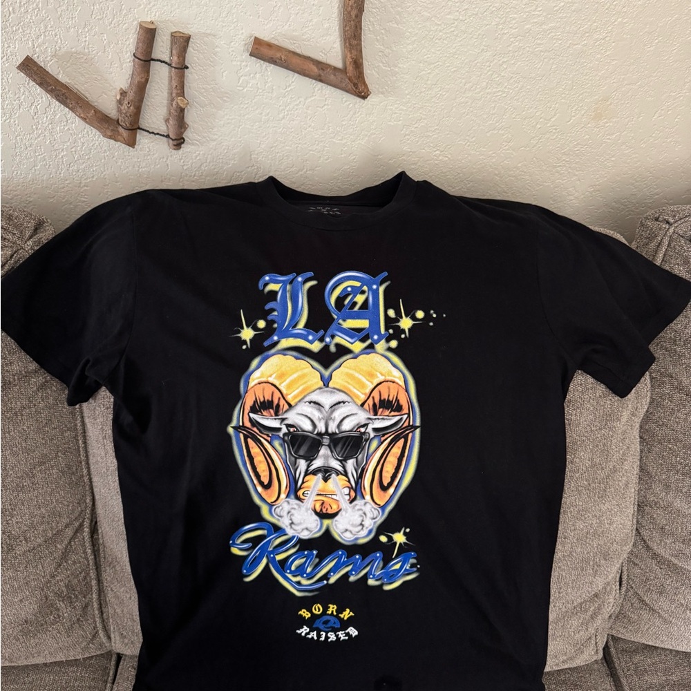 Black LA Rams Born X Raised Graphic T-Shirt